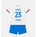 Tanie Strój piłkarski Barcelona Jules Kounde #23 Koszulka Wyjazdowej dla dziecięce 2023-24 Krótkie Rękawy (+ szorty)